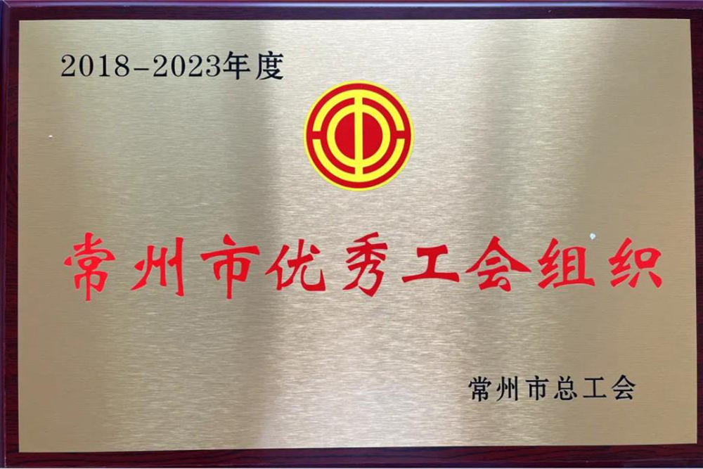尊龙凯时-人生就是搏工会荣获“常州市优秀工会组织”荣誉称号